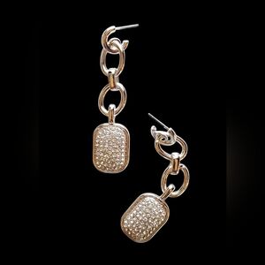 Elegant Chain Link Earrings with Rhinestones